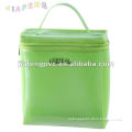 Clear Window Light Green TPU Promotion Toiletry Bag with Zipper Cover